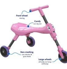 Scuttlebug 3-Wheel Foldable Ride-On Tricycle for 1+yr Old Boys & Girls, Trike,