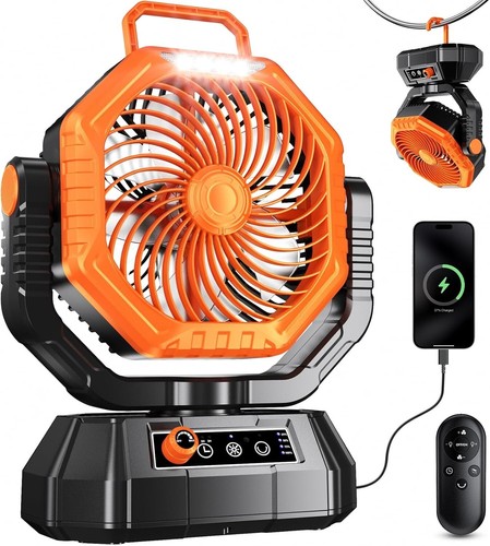 Camping fan with led lantern - with,