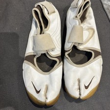 Nike Air Rift Trainers Split Toe Vintage 2007 Size UK 10 White and brown leather