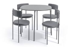 Habitat Jayla Metal Dining Table & 4 Grey Chairs Dining Room / Kitchen NEW