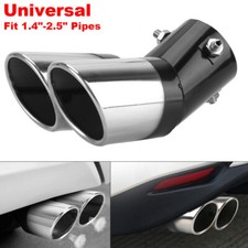 Curved Car Tailpipe Twin Exhaust Tail Tip Trim Muffler Rear Pipe UK