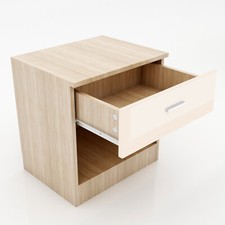 High Gloss 1 Drawer Bedside Table Cabinet Bedroom Furniture Storage Night Stand