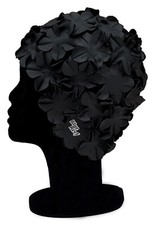 BLUE REEF Isla Floral Ladies Classic 3D Flower Petal 1 Colour Swimming Hat Black