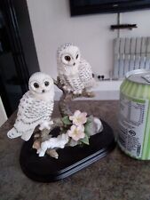 Leonardo owl collection figurine white speckled owls 17x17cm