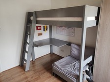 High loft bed with desk and