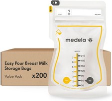 Medela Easy Pour Breastmilk Storage Bags 210ml Leakproof BPA Free - 200 Pack