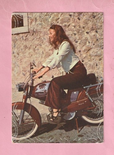 Young woman and moped - woman,