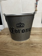 CORONA Galvanised Ice Bucket, Corona Extra Beer. 18cms Tall, 22cm Diameter