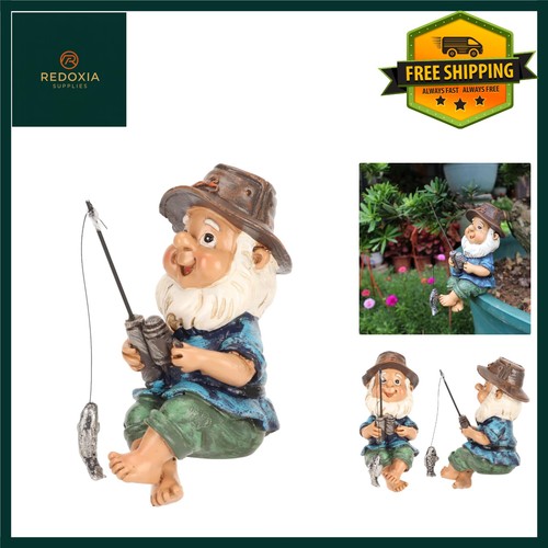 Charming fishing gnome sitter - fishing,