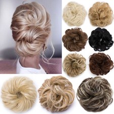UK Curly Messy Bun Hair Piece Scrunchie Updo Thick Extensions Real As Human Hair