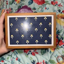 Vintage Wood Heart Flowers Recipe Box Grannycore Farmhouse Cottagecore