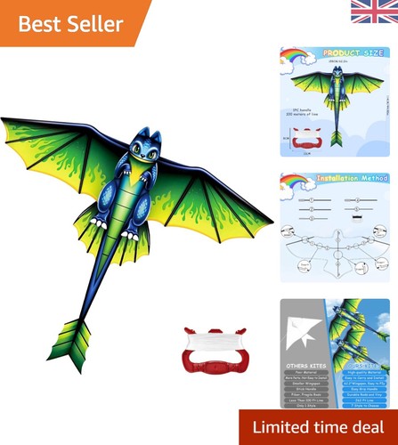 Portable green dragon kite for - green,