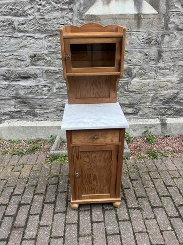 Antique pine bedside cabinet - bedside, /