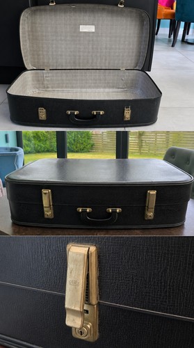 Vintage medium suitcase black - vintage,