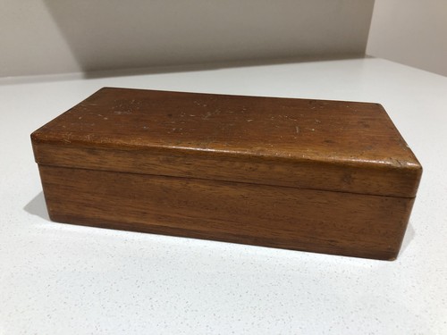 Vintage wooden cigarette box - cigarette,