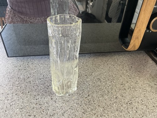 Vintage clear glass vase - vintage,