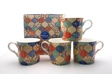 Chequered Design Mugs Set of 4