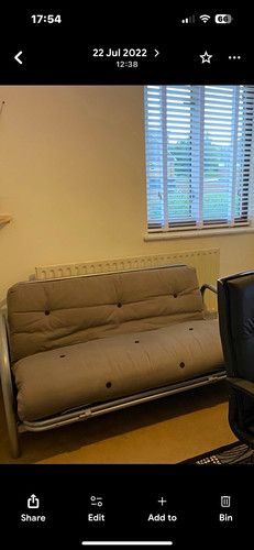 Convertible grey futon - futon, sofa
