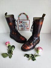 Dr Martens 1914 tartan mid calf 14 eye england vintage boots UK3 EU36 US5