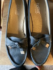 Ladies Leather Shoes by Hotter Size 5 In Excellent Condition In Blue Grey