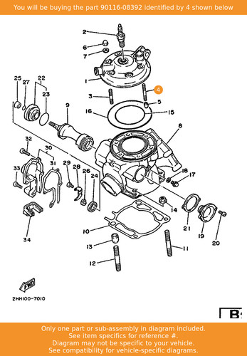 Yamaha bolt stud - bolt,, 90116-08392