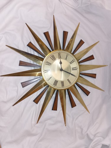Vintage metamec sunburst clock - metamec,