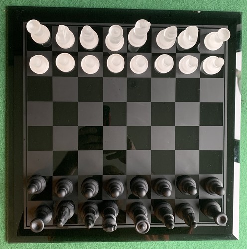 Contemporary glass chess board - glass,