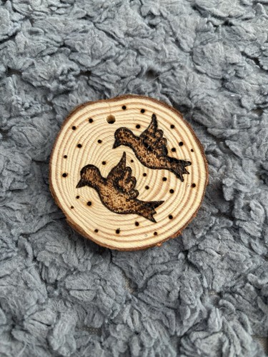 Turtle doves engraved - turtle, wood