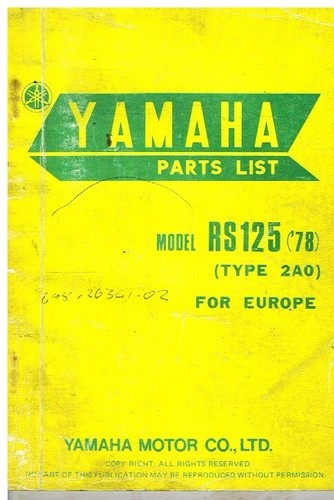 Yamaha rs125 euro - 2a0),