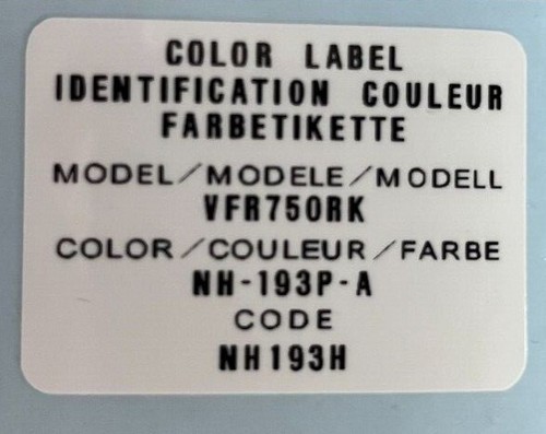 Honda rc30 vfr750rk color - rc30, code