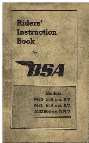 Bsa m20 m21 600cc - m20, sv)