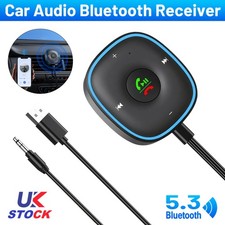 New Car Bluetooth 5.3 Adapter Wireless AUX Audio Receiver Handsfree Music Player
