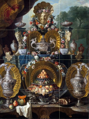 Still life with silver tile - still,