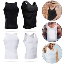 UK Men Slimming Body Shaper Belly Tummy Control Compression Vest Underwear Shirt