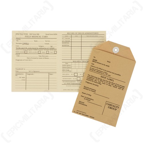Ww2 british field medical card - ww2,