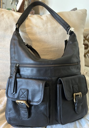 Fat face black - real, leather