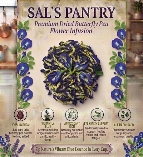 Organic blue pea flower - organic,