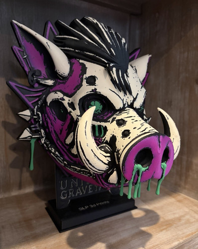 Printed boar pig head - 3d,