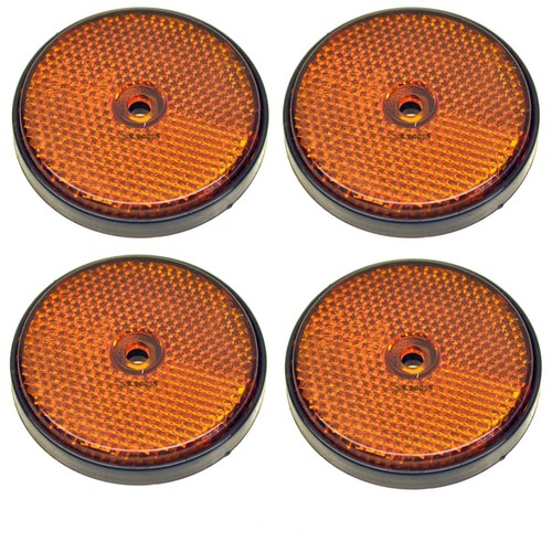 Amber round side reflector - side,