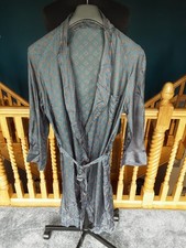 Mens Vintage Retro Patterned Smoking Jacket Robe Size Medium