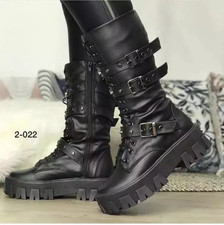 Womens Biker Boots Shoes Rider