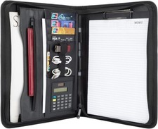 Fine PU Leather Folder Business Conference A4 Portfolio Folder Lined Notebook