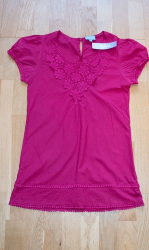 Pink cotton tunic - tunic, lacy
