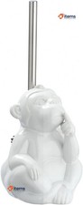 WENKO DIE BESSERE IDEE Monkey Quit-Port for WC, Ceramic, White, 15x6x9x20 cm