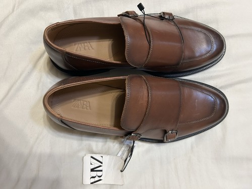 Zara brown leather shoes for - leather,