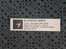 BR InterCity Carriage Window Label Blackpool North Train Sign Swallow Logo Blue