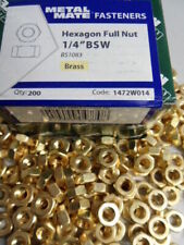 1/4" WHITWORTH, BSW, BRASS, FULL NUTS.