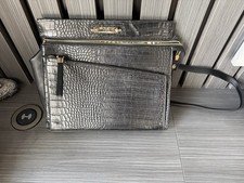 Versace Women's Crocodile Leather Handbag with Gold Hardware