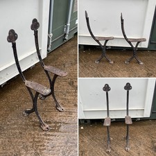 Elegant Late Victorian / Early Edwardian Antique Cast Iron Bench Ends
