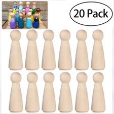 20X Wooden Peg Doll Unfinished